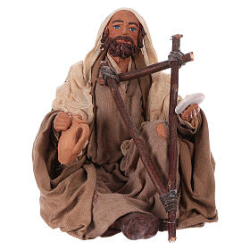 Elemosinante seduto per terra 24 cm presepe napoletano
