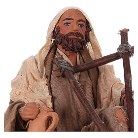 Elemosinante seduto per terra 24 cm presepe napoletano