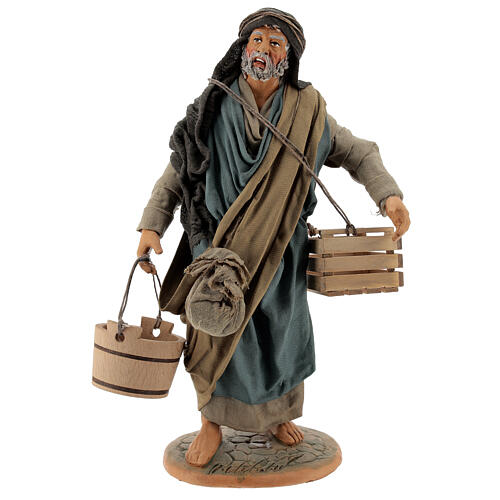 Man with tub and wooden box 30 cm for Neapolitan Nativity Scene 1