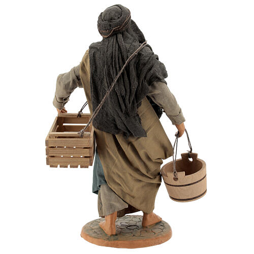 Man with tub and wooden box 30 cm for Neapolitan Nativity Scene 5