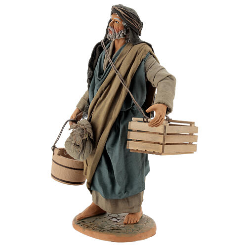 Man with tub and cage for 30 cm Nativity Scene 3