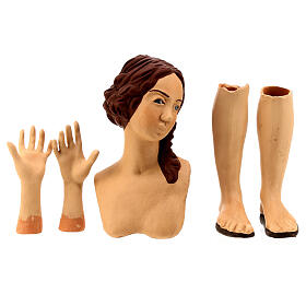 Körperteile-Set aus Terrakotta, Muttergottes, für 35 cm Krippe