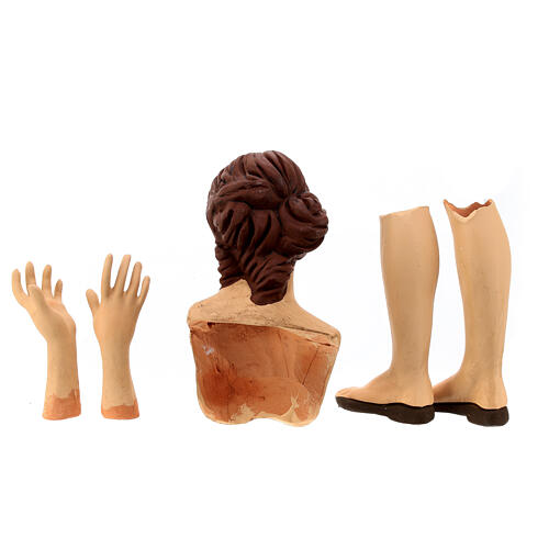 Körperteile-Set aus Terrakotta, Muttergottes, für 35 cm Krippe 5