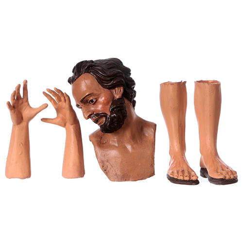 Cabeça mãos pés São José para presépio com figuras de 35 cm altura média 1