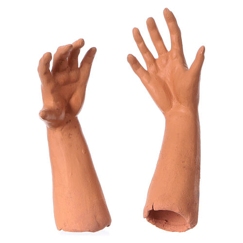 Mãos cabeça pés terracota Flautista para presépio com figuras de 35 cm altura média 4