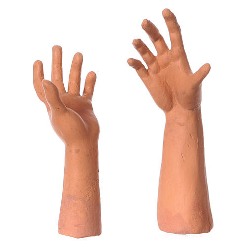 Mãos cabeça pés terracota Gaiteiro para presépio com figuras de 35 cm altura média 4