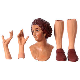 Körperteile-Set aus Terrakotta, junge Frau, für 35 cm Krippe