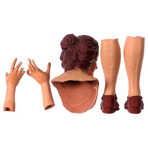 Körperteile-Set aus Terrakotta, junge Frau, für 35 cm Krippe 6