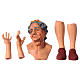 Testa mani piedi Donna Anziana 35 cm occhi in vetro s1