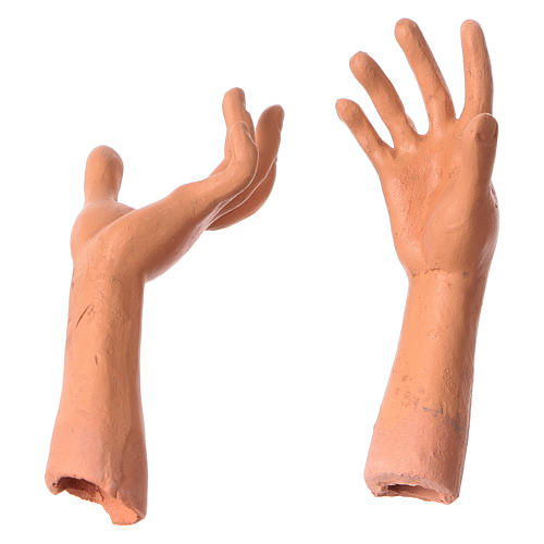 Körperteile-Set aus Terrakotta, Frau mit Dutt, für 35 cm Krippe 4