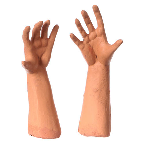 Körperteile-Set aus Terrakotta, Mann ohne Haare, für 35 cm Krippe 4