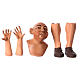Cabeça mãos pés Homem sem cabelo para presépio com figuras altura média 35 cm s1
