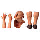 Cabeça mãos pés Homem sem cabelo para presépio com figuras altura média 35 cm s6