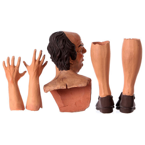 Körperteile-Set aus Terrakotta, Hirte, für 35 cm Krippe 6