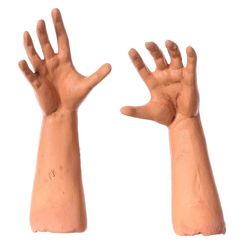 Körperteile-Set aus Terrakotta, Erstaunter Hirte, für 35 cm Krippe 4