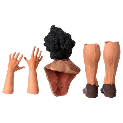 Körperteile-Set aus Terrakotta, Erstaunter Hirte, für 35 cm Krippe 6