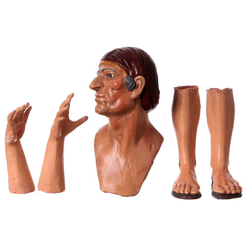 Körperteile-Set aus Terrakotta, Schäfer, für 35 cm Krippe 1