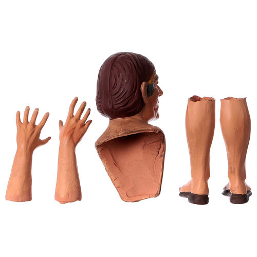Körperteile-Set aus Terrakotta, Schäfer, für 35 cm Krippe 6