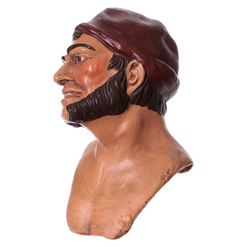 Körperteile-Set aus Terrakotta, Mann mit Kappe, für 35 cm Krippe 2