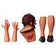 Cabeça mãos pés Homem com barrete para presépio com figuras altura média 35 cm s6