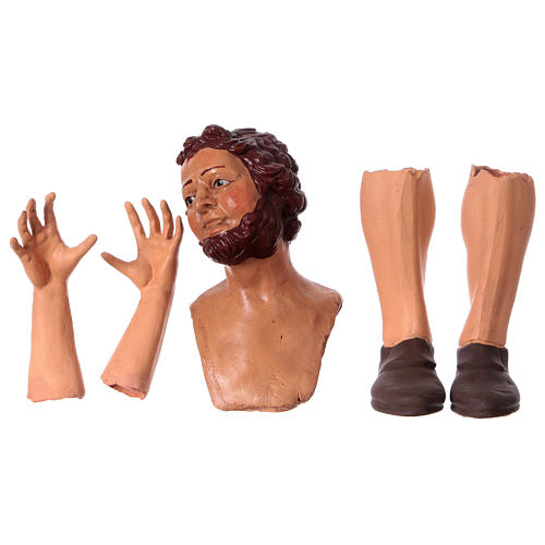 Körperteile-Set aus Terrakotta, junger Hirte, für 35 cm Krippe 1