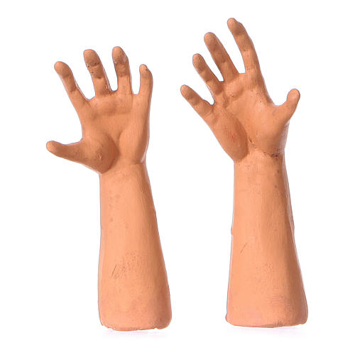 Körperteile-Set aus Terrakotta, Kahlkopf, für 35 cm Krippe 4