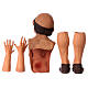 Körperteile-Set aus Terrakotta, Kahlkopf, für 35 cm Krippe s6