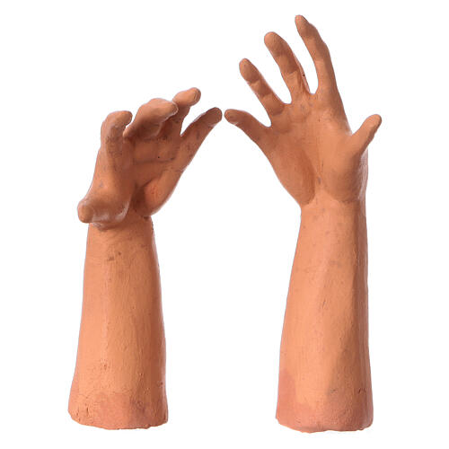 Zestaw do figurki do szopki: głowa z oczami ze szkła, ręce i stopy - pasterz łysy 35 cm 4
