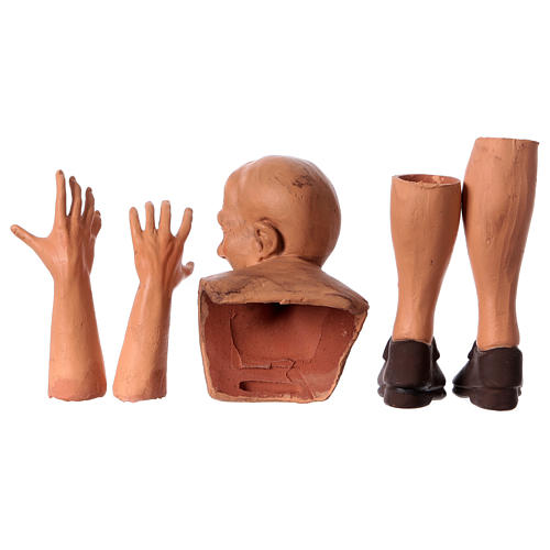 Körperteile-Set aus Terrakotta, Schafhirte, für 35 cm Krippe 6
