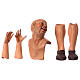 Körperteile-Set aus Terrakotta, kahlköpfiger Schäfer, für 35 cm Krippe s1