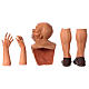 Körperteile-Set aus Terrakotta, kahlköpfiger Schäfer, für 35 cm Krippe s6