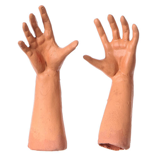Cabeça mãos pés Homem cabelo branco para presépio com figuras de 35 cm altura média 4