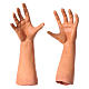 Cabeça mãos pés Homem cabelo branco para presépio com figuras de 35 cm altura média s4