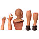 Körperteile-Set aus Terrakotta, älterer Mann, für 35 cm Krippe s6