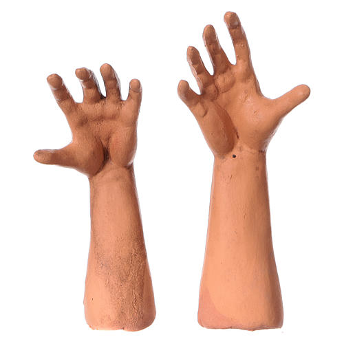 Körperteile-Set aus Terrakotta, Greis, für 35 cm Krippe 4