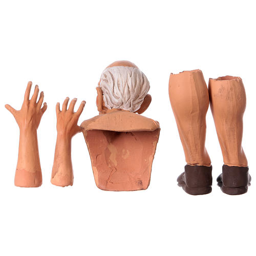 Körperteile-Set aus Terrakotta, Greis, für 35 cm Krippe 6