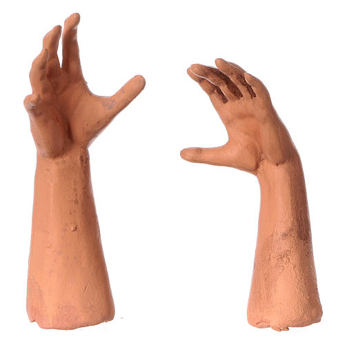 Körperteile-Set aus Terrakotta, älterer Schäfer, für 35 cm Krippe 4