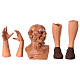 Körperteile-Set aus Terrakotta, älterer Schäfer, für 35 cm Krippe s1