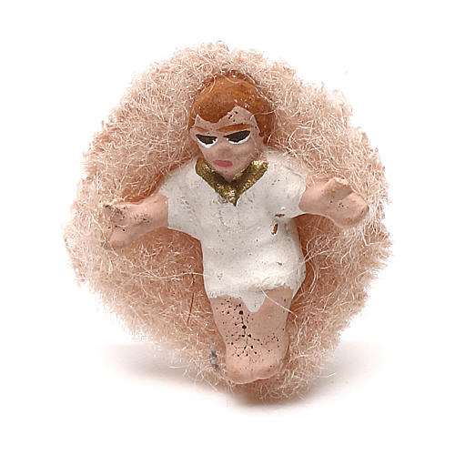 STOCK Bambino culla vestito terracotta 4 cm Presepe Napoli 1
