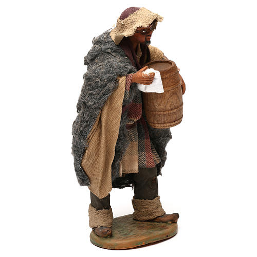 STOCK Shepherd carrying barrel in terracotta, 18 cm Neapolitan nativity 4