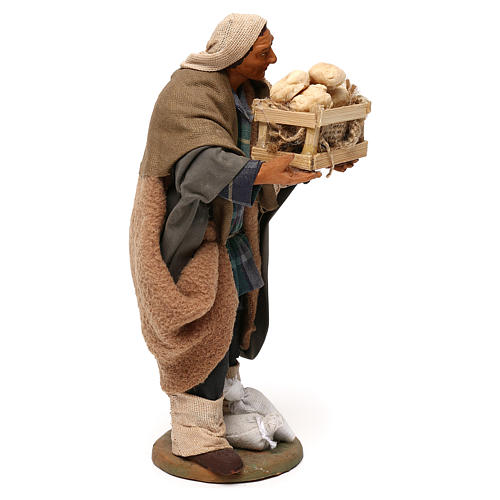 STOCK Vendeur avec caisse de pain terre cuite 18 cm crèche napolitaine 4