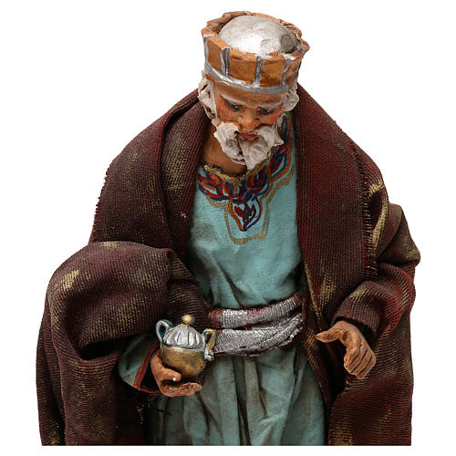 STOCK 3 Wise Men extra dressed in terracotta, 20 cm Neapolitan nativity 3