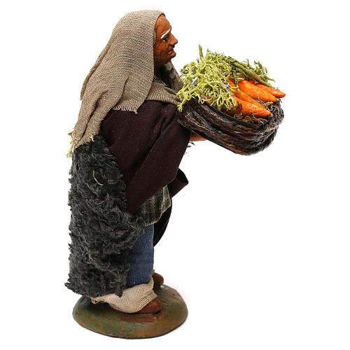 STOCK Man with carrot basket, Neapolitan Nativity scene 10 cm 3