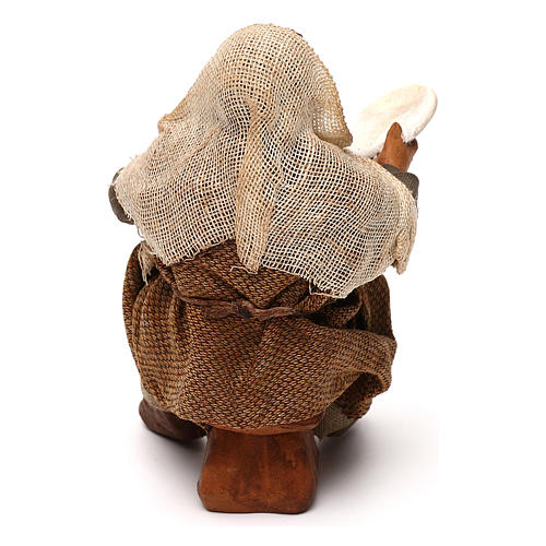 STOCK Uomo seduto con piatto vestito terracotta 10 cm presepe napoletano 4