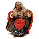 STOCK Femme assise avec pain crèche napolitaine 10 cm terre cuite s1