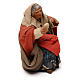 STOCK Femme assise avec pain crèche napolitaine 10 cm terre cuite s3