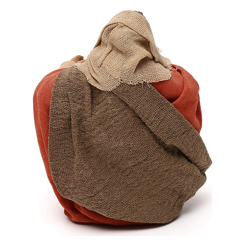 STOCK Donna seduta vestita con pane in terracotta cm 10 presepe napoletano 4