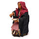 STOCK Donna seduta vestita con pizza in terracotta cm 10 presepe napoletano s2