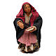 STOCK Woman sitting with pizza dressed in terracotta, 10 cm Neapolitan nativity s1