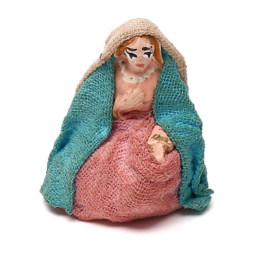 STOCK Mary dressed in terracotta, 4 cm Neapolitan nativity 1